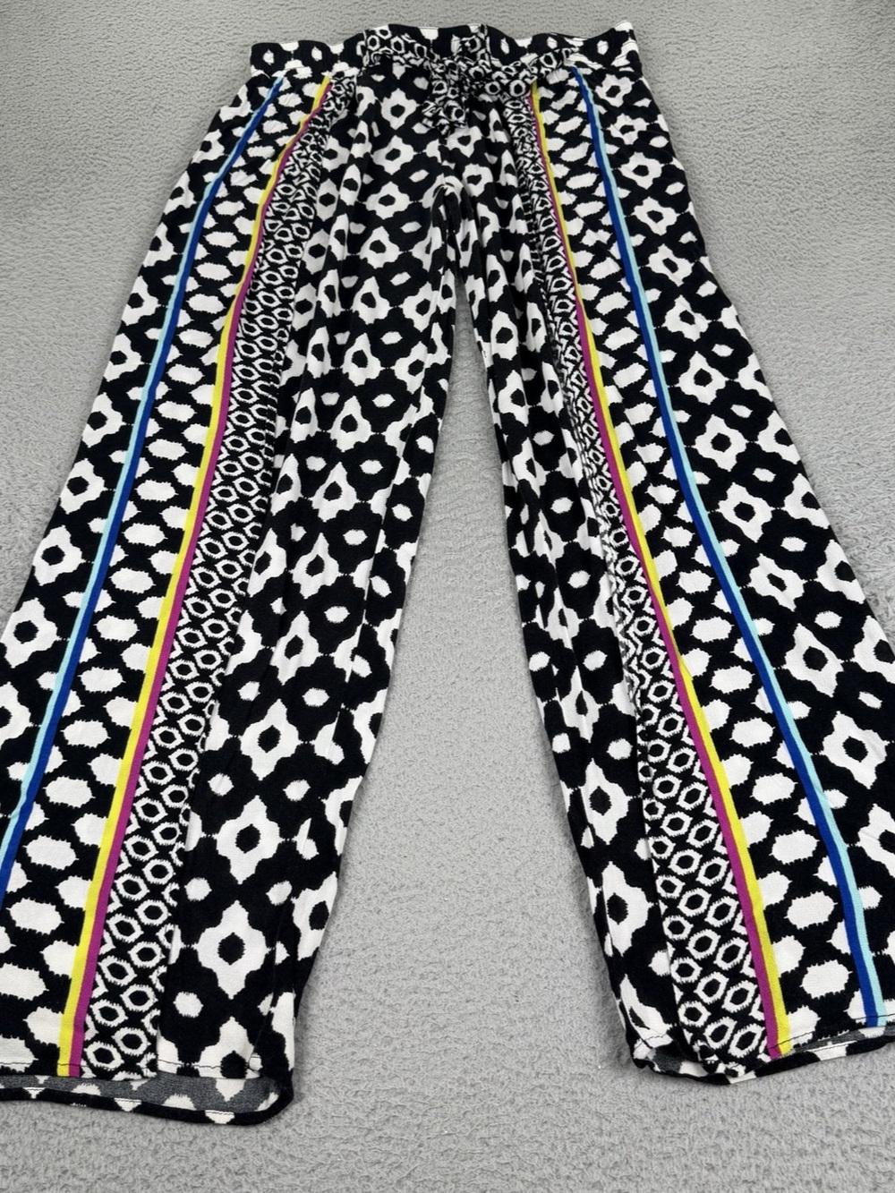 Trina Turk Onyx Ikat Split Leg Cover Up Pants Women Large Printed Beach Tropical
